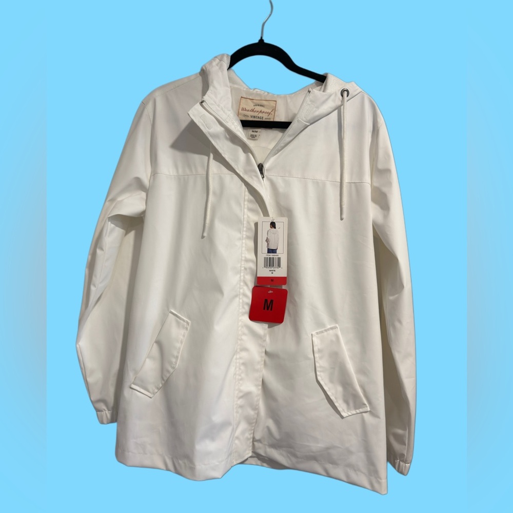 NWT Weatherproof Women's White Waterproof Utility Jacket, Size M